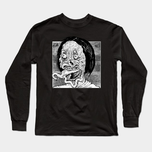 Melted Face Long Sleeve T-Shirt by DeathAnarchy